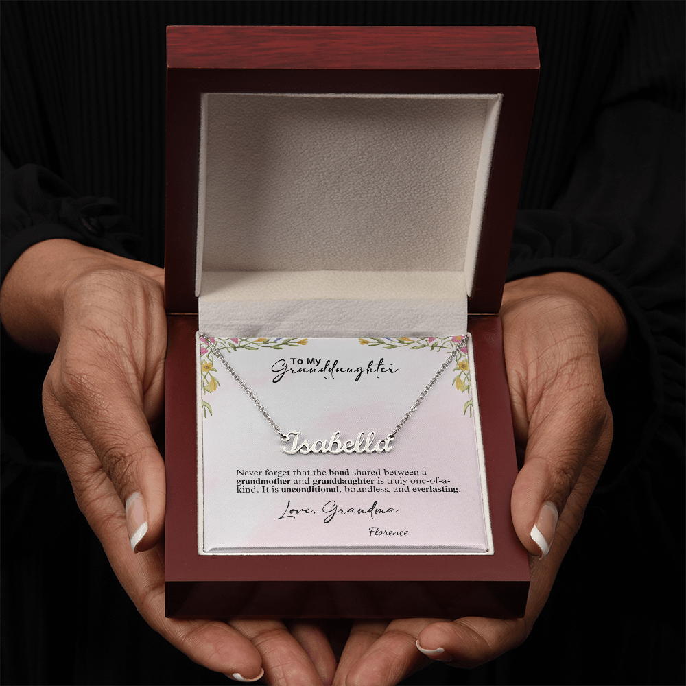 Personalized Name Necklace- A Beloved Gift for a Granddaughter from a Grandmother.