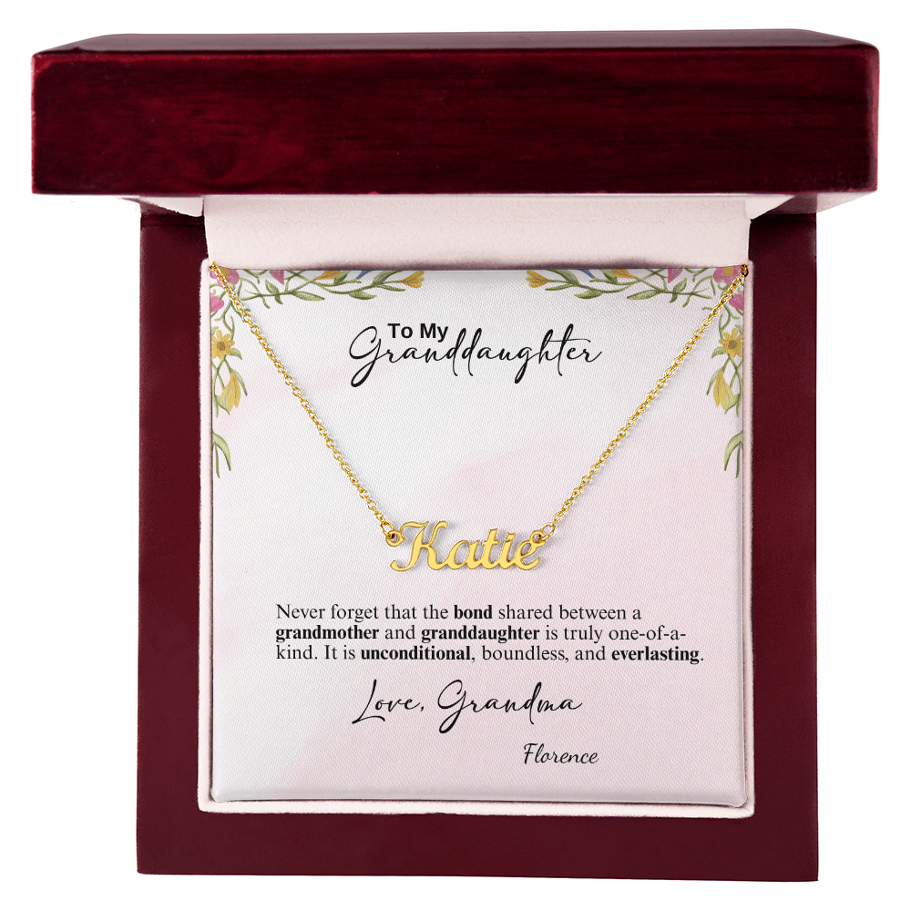 Personalized Name Necklace- A Beloved Gift for a Granddaughter from a Grandmother.