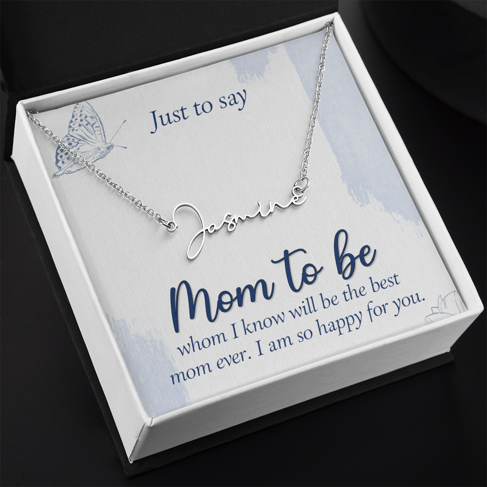 Personalized Signature Name Necklace for Mom to Be, a Perfect Gift for Mother's Day/Birthdays.