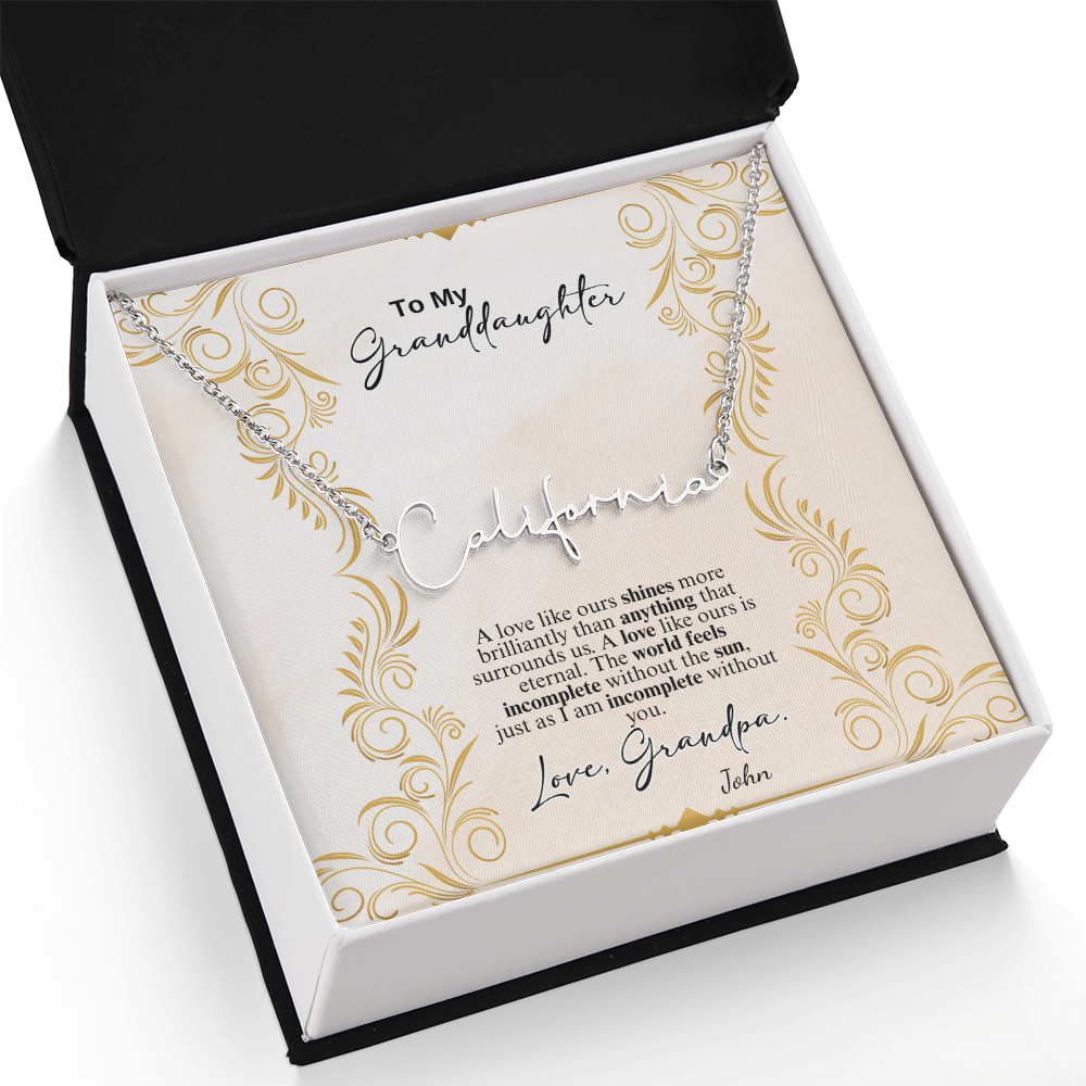 Custom Signature Name Necklace- a Gift for a Daughter.