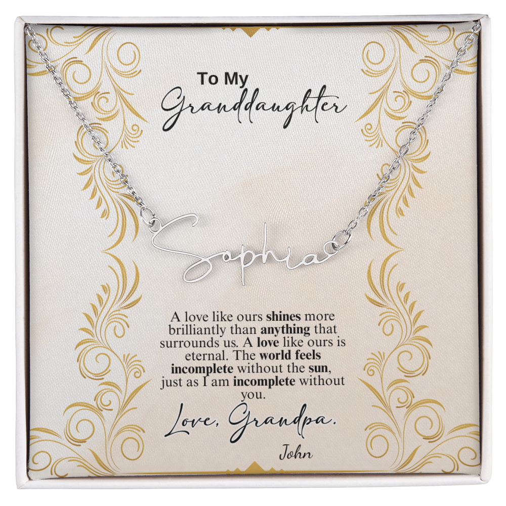 Custom Signature Name Necklace- a Gift for a Daughter.