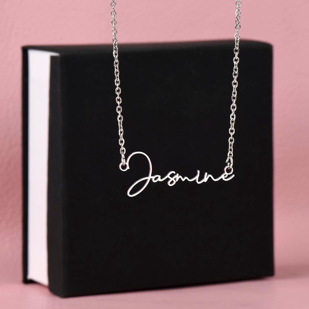 Custom Signature Style Name Necklace - a Gift from Grandmother to Granddaughter.