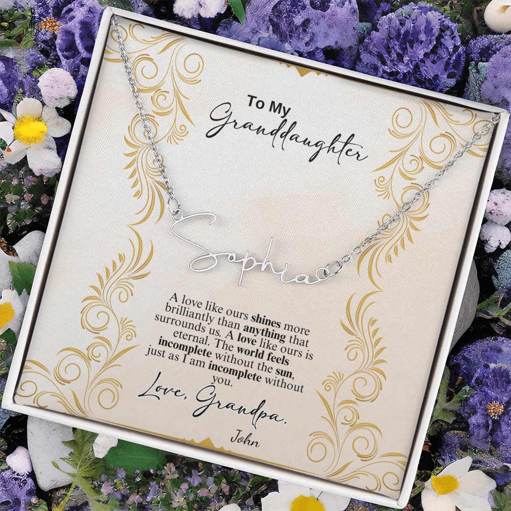 Custom Signature Name Necklace- a Gift for a Daughter.