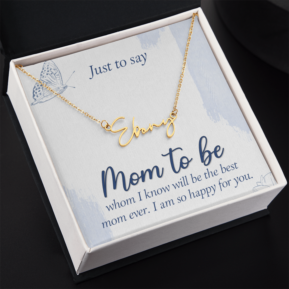 Personalized Signature Name Necklace for Mom to Be, a Perfect Gift for Mother's Day/Birthdays.
