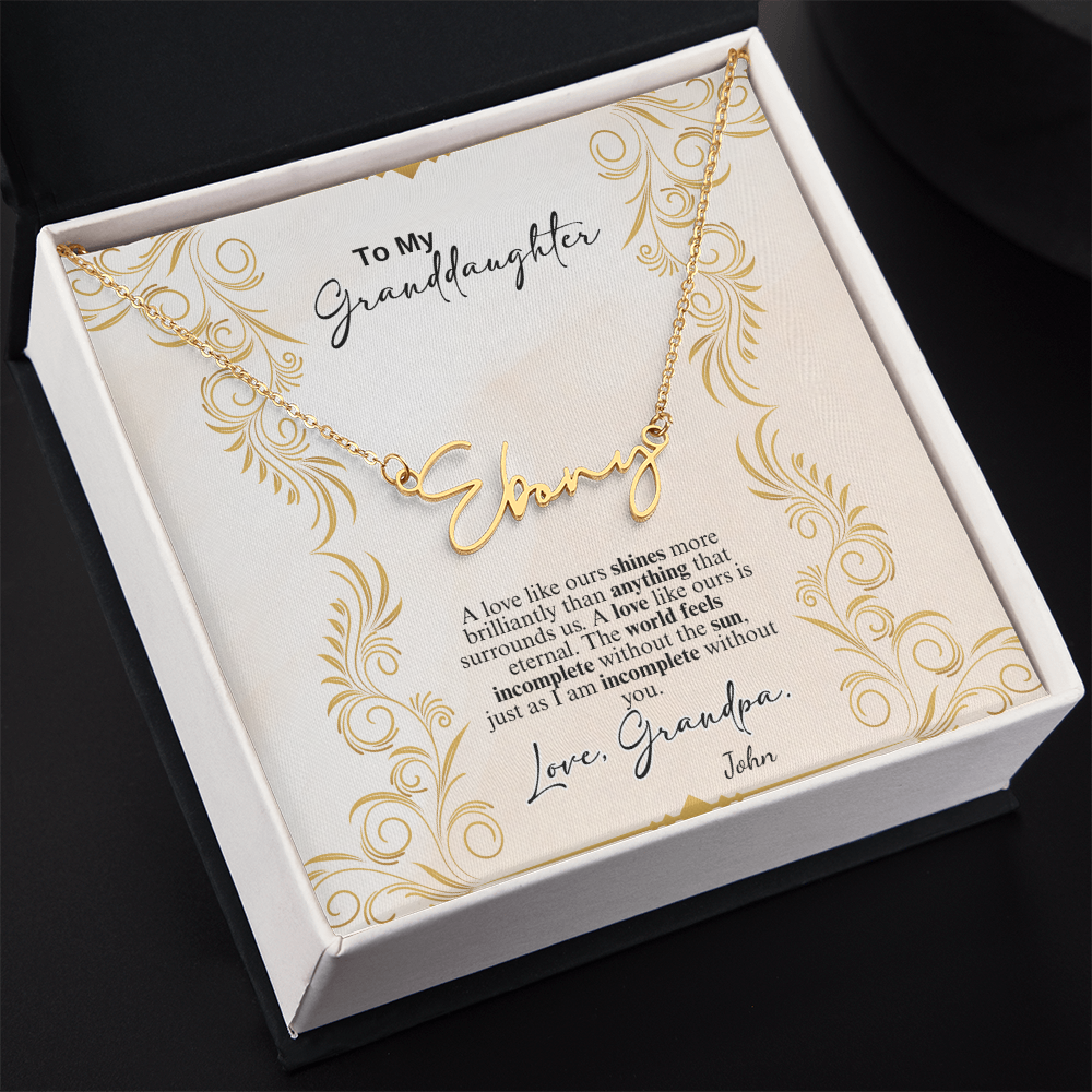 Custom Signature Name Necklace- a Gift for a Daughter.