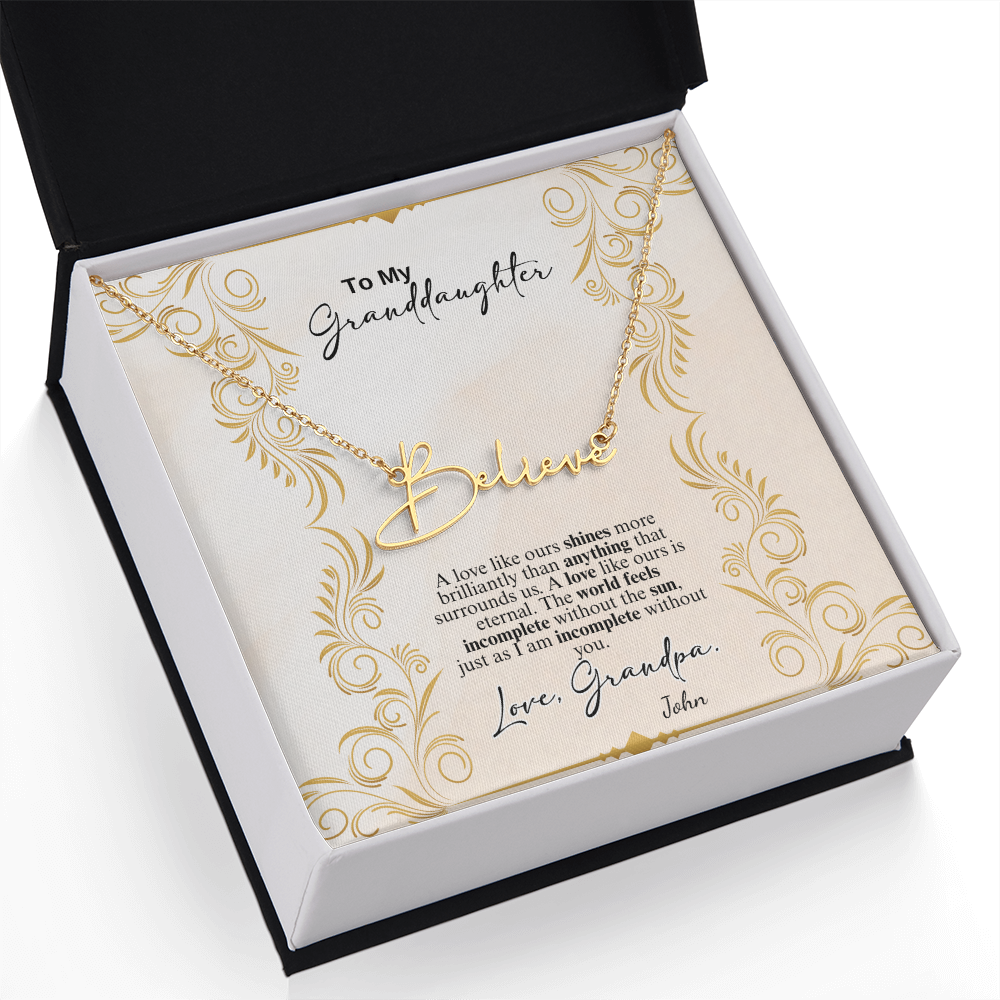 Custom Signature Name Necklace- a Gift for a Daughter.