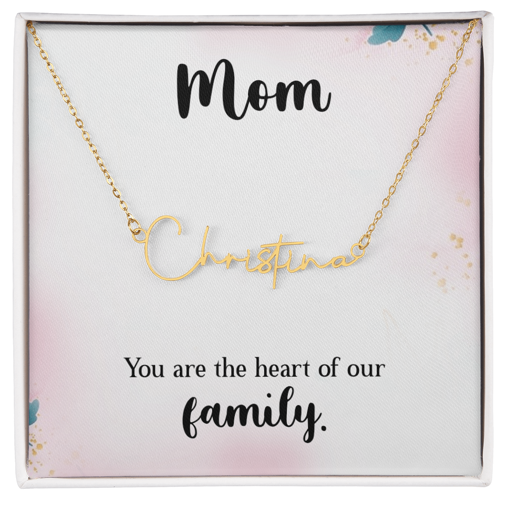 Personalized Signature Style Name Necklace for Mom, a Perfect Gift for Mother's Day/Birthdays.