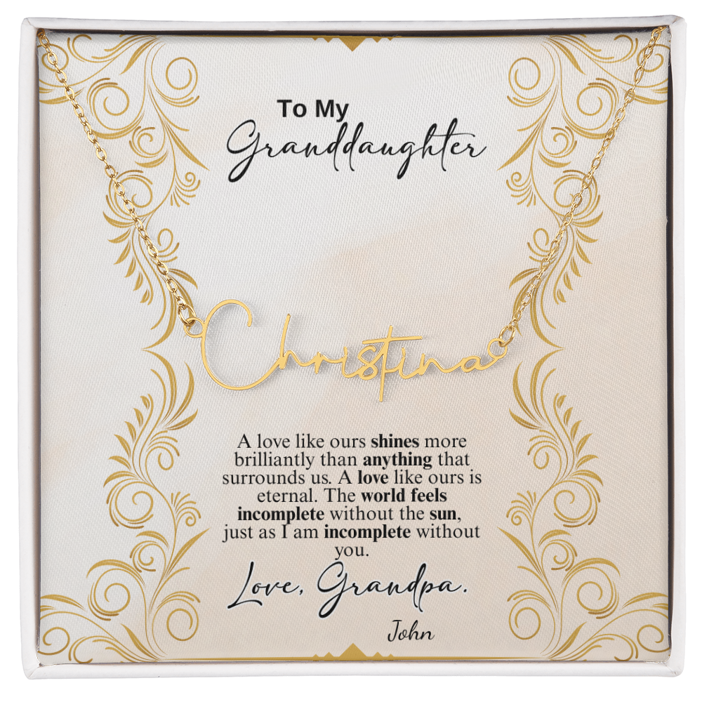 Custom Signature Name Necklace- a Gift for a Daughter.