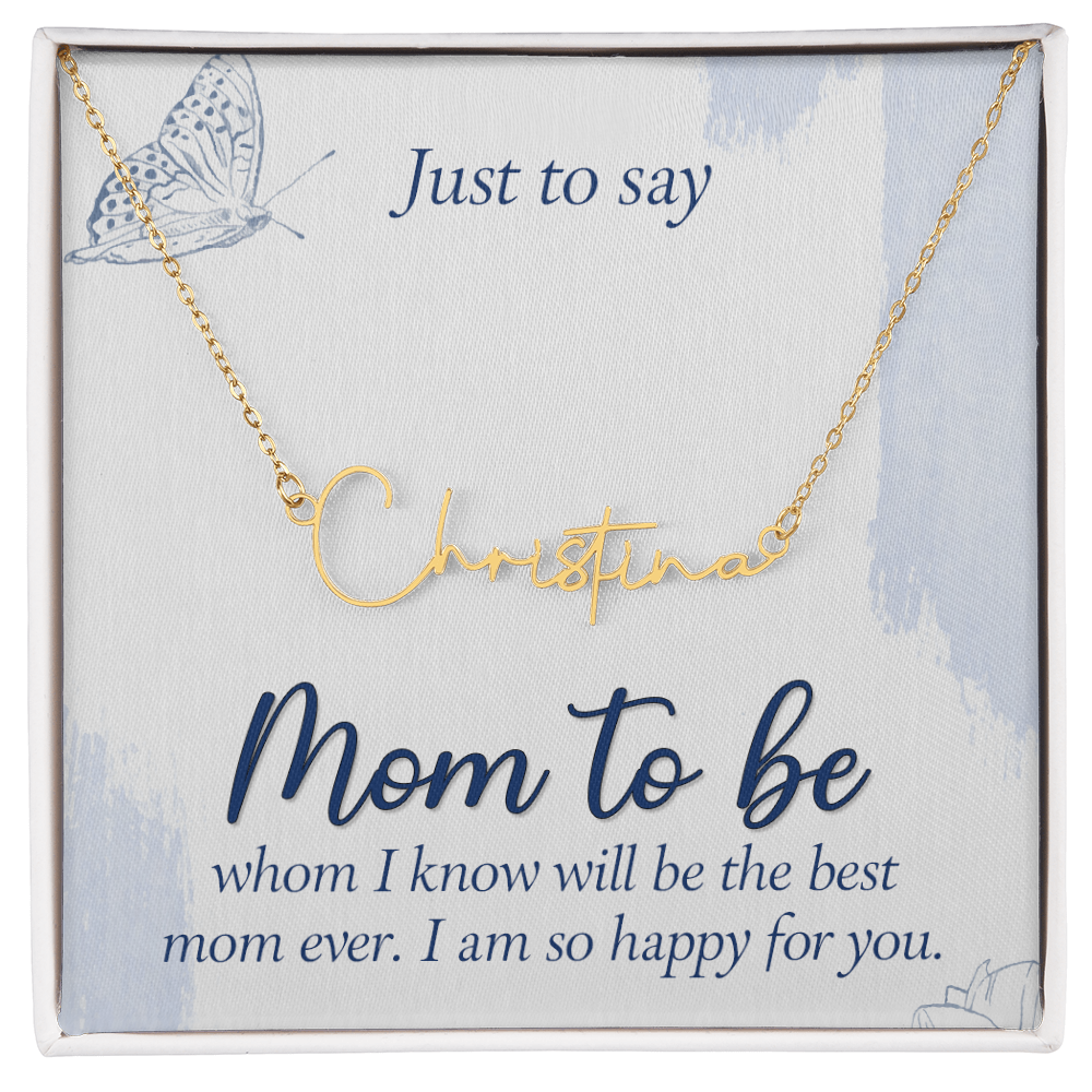 Personalized Signature Name Necklace for Mom to Be, a Perfect Gift for Mother's Day/Birthdays.
