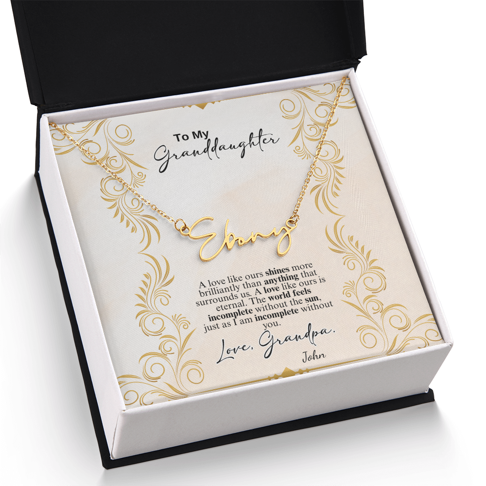 Custom Signature Name Necklace- a Gift for a Daughter.