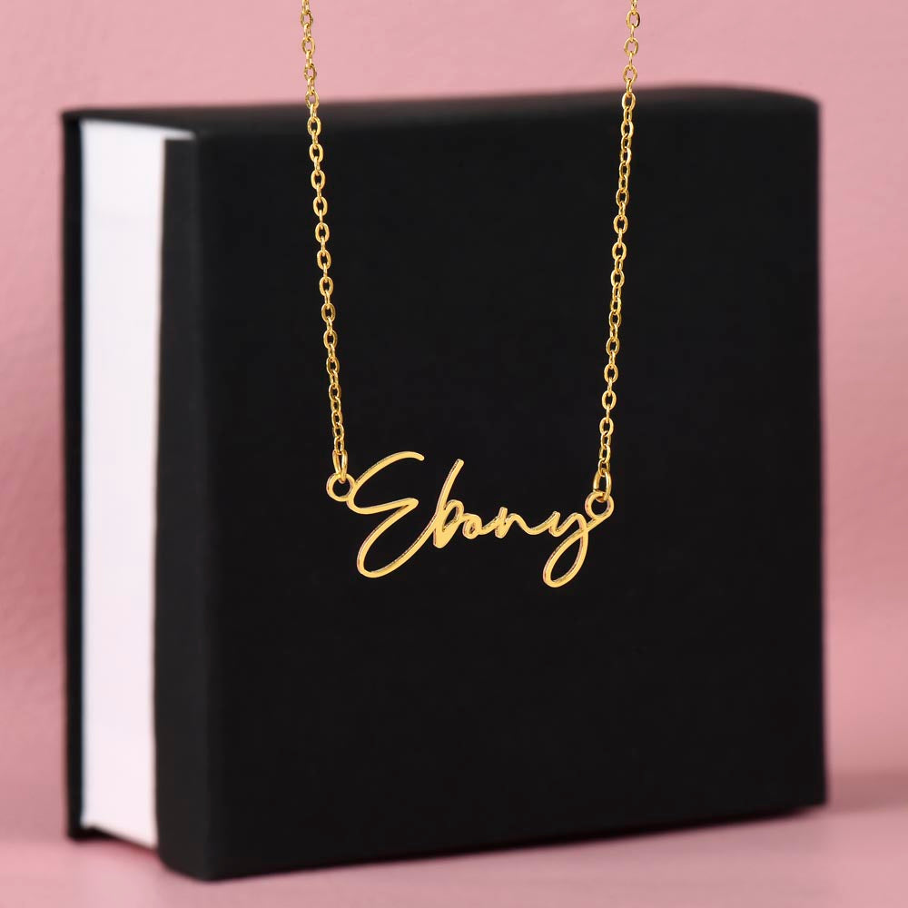 Custom Signature Style Name Necklace - a Gift from Grandmother to Granddaughter.