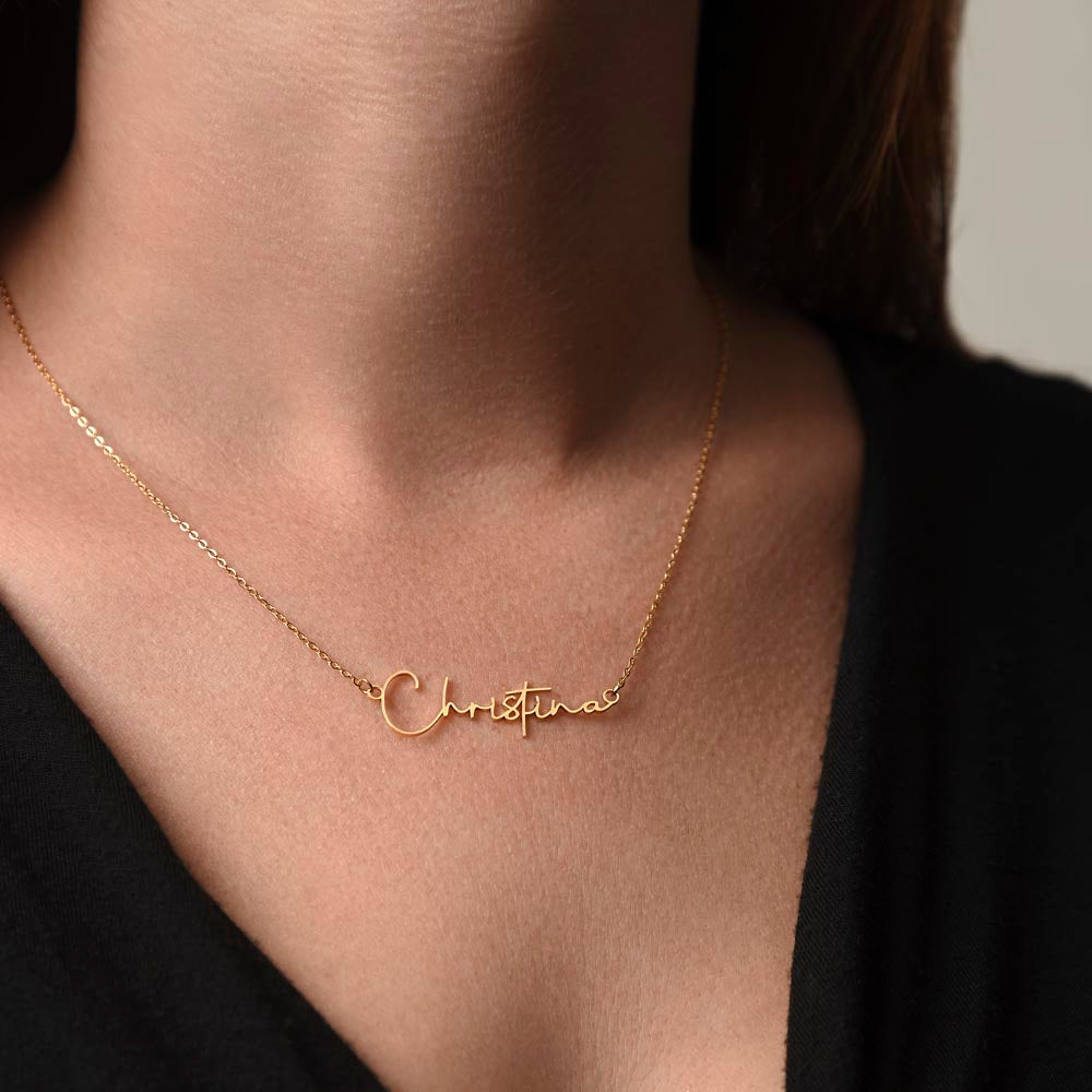 Custom Signature Name Necklace- a Gift for a Daughter.