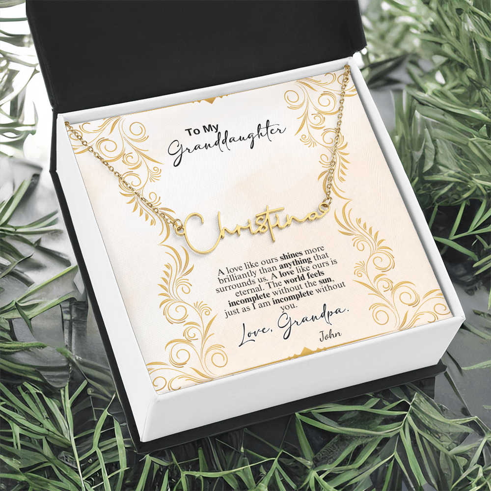 Custom Signature Name Necklace- a Gift for a Daughter.