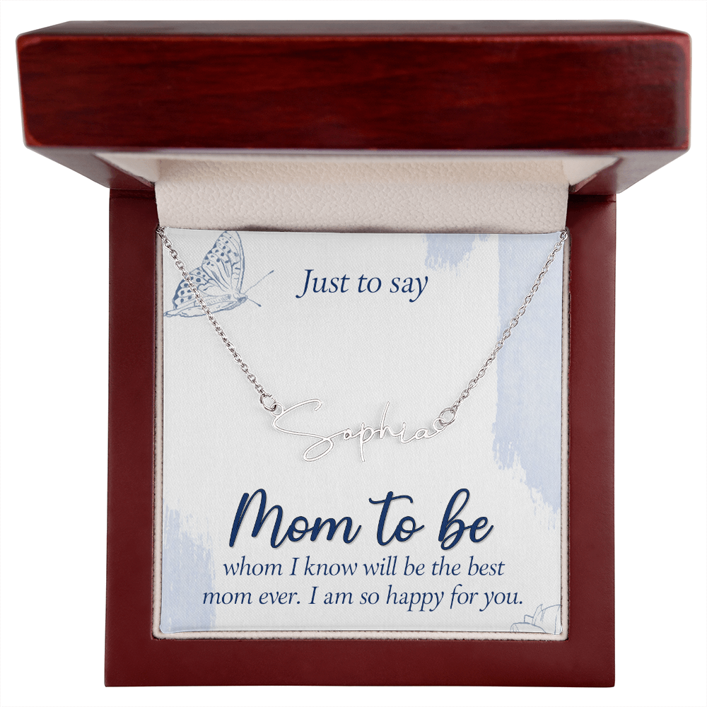 Personalized Signature Name Necklace for Mom to Be, a Perfect Gift for Mother's Day/Birthdays.