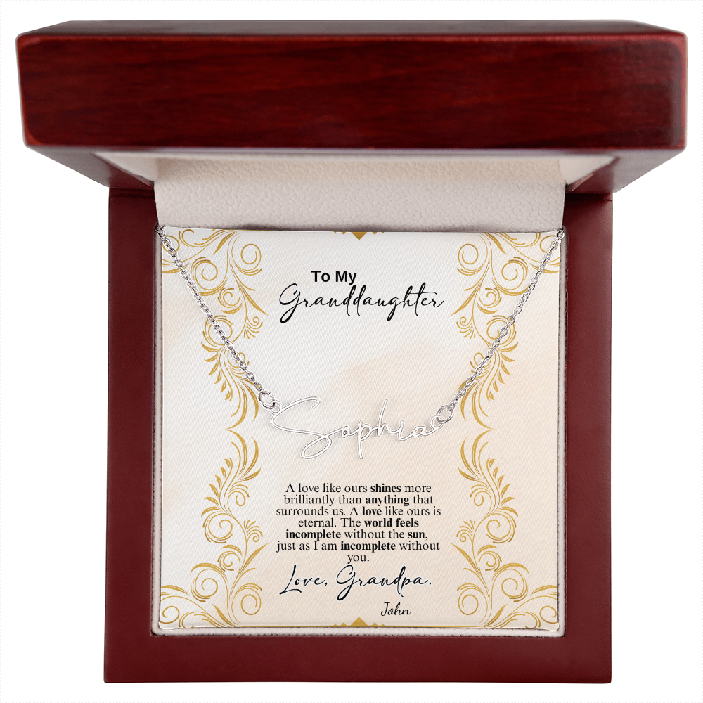 Custom Signature Name Necklace- a Gift for a Daughter.