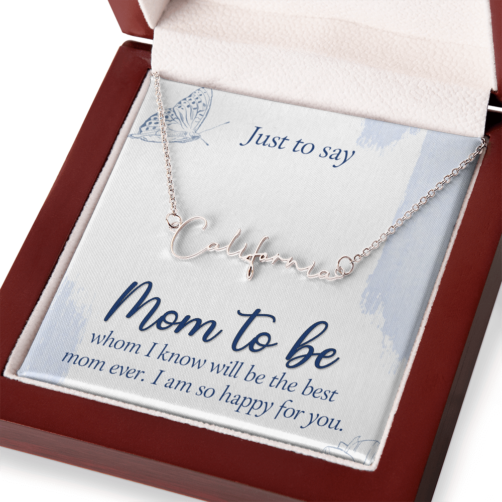 Personalized Signature Name Necklace for Mom to Be, a Perfect Gift for Mother's Day/Birthdays.