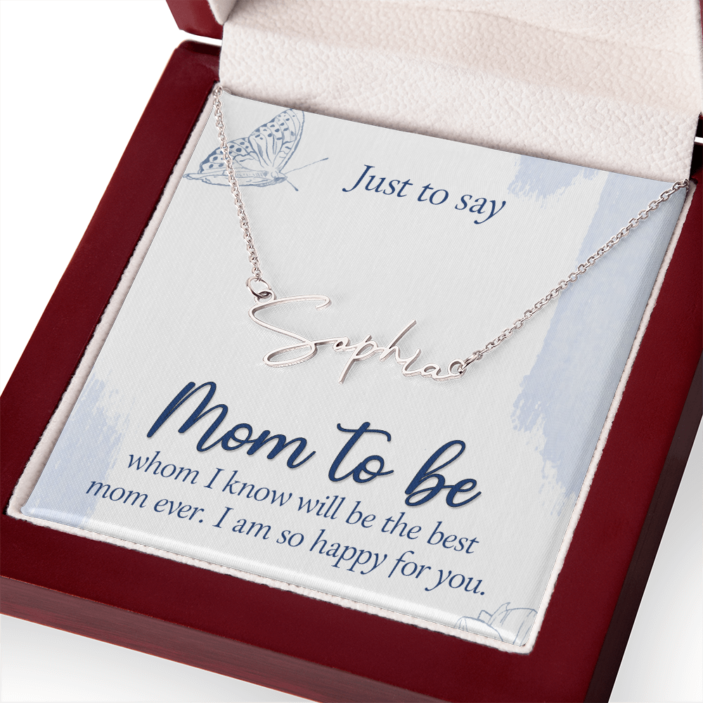 Personalized Signature Name Necklace for Mom to Be, a Perfect Gift for Mother's Day/Birthdays.