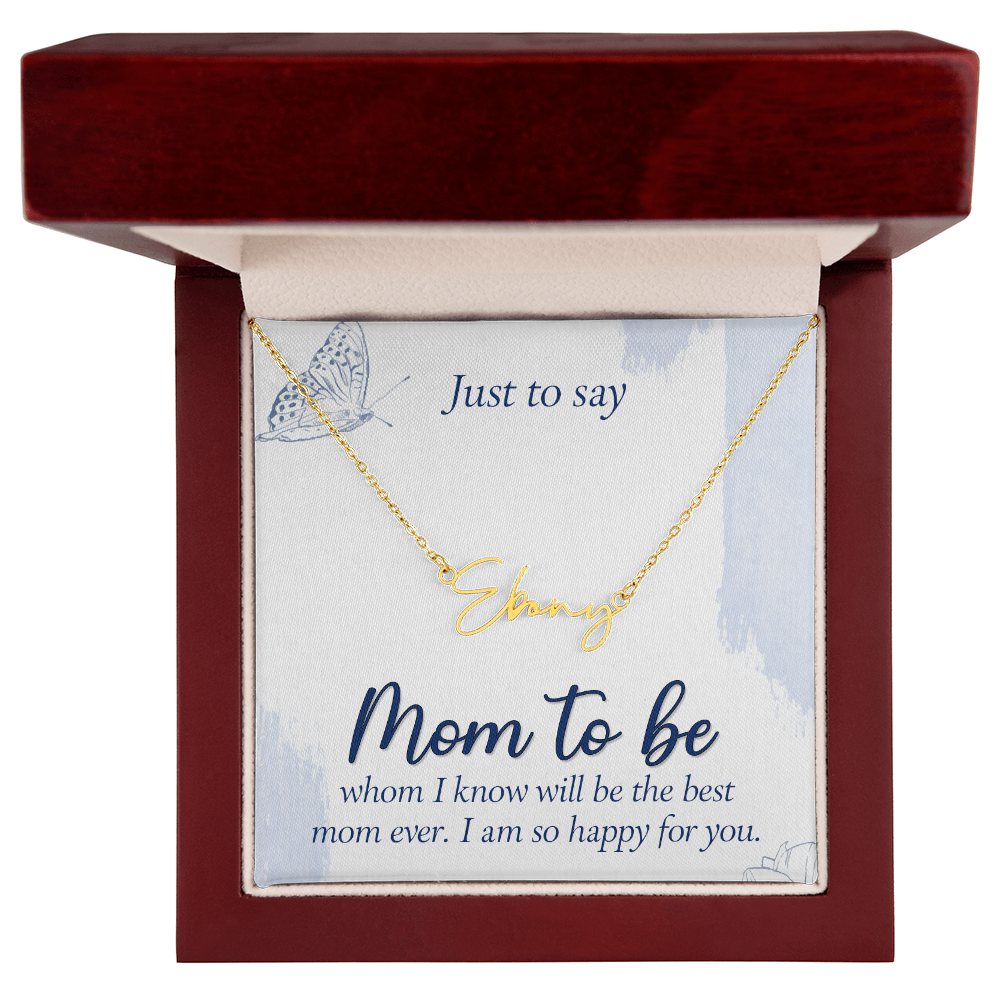 Personalized Signature Name Necklace for Mom to Be, a Perfect Gift for Mother's Day/Birthdays.