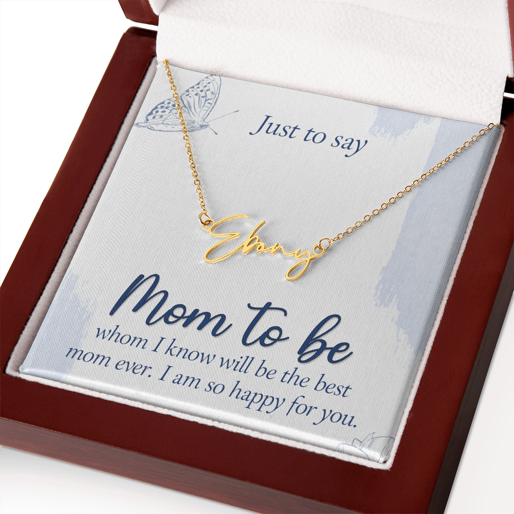 Personalized Signature Name Necklace for Mom to Be, a Perfect Gift for Mother's Day/Birthdays.