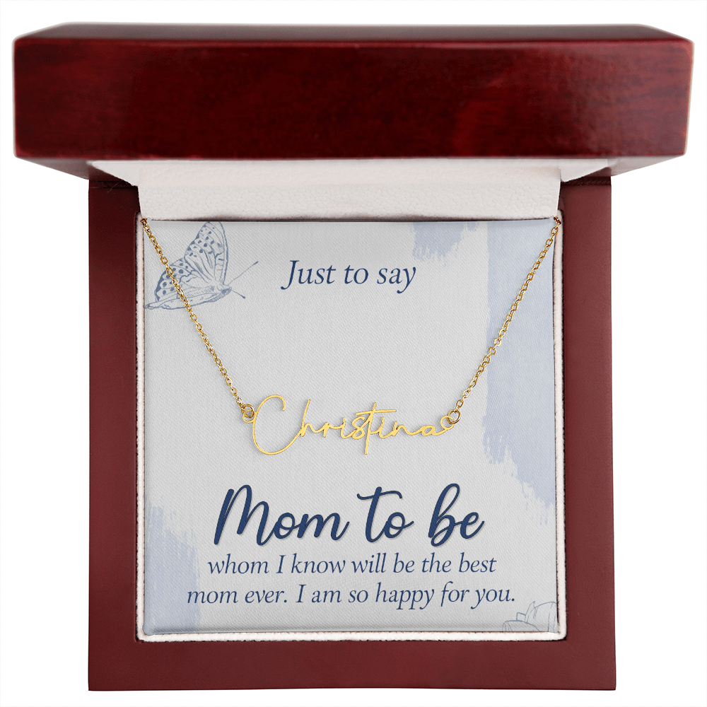 Personalized Signature Name Necklace for Mom to Be, a Perfect Gift for Mother's Day/Birthdays.