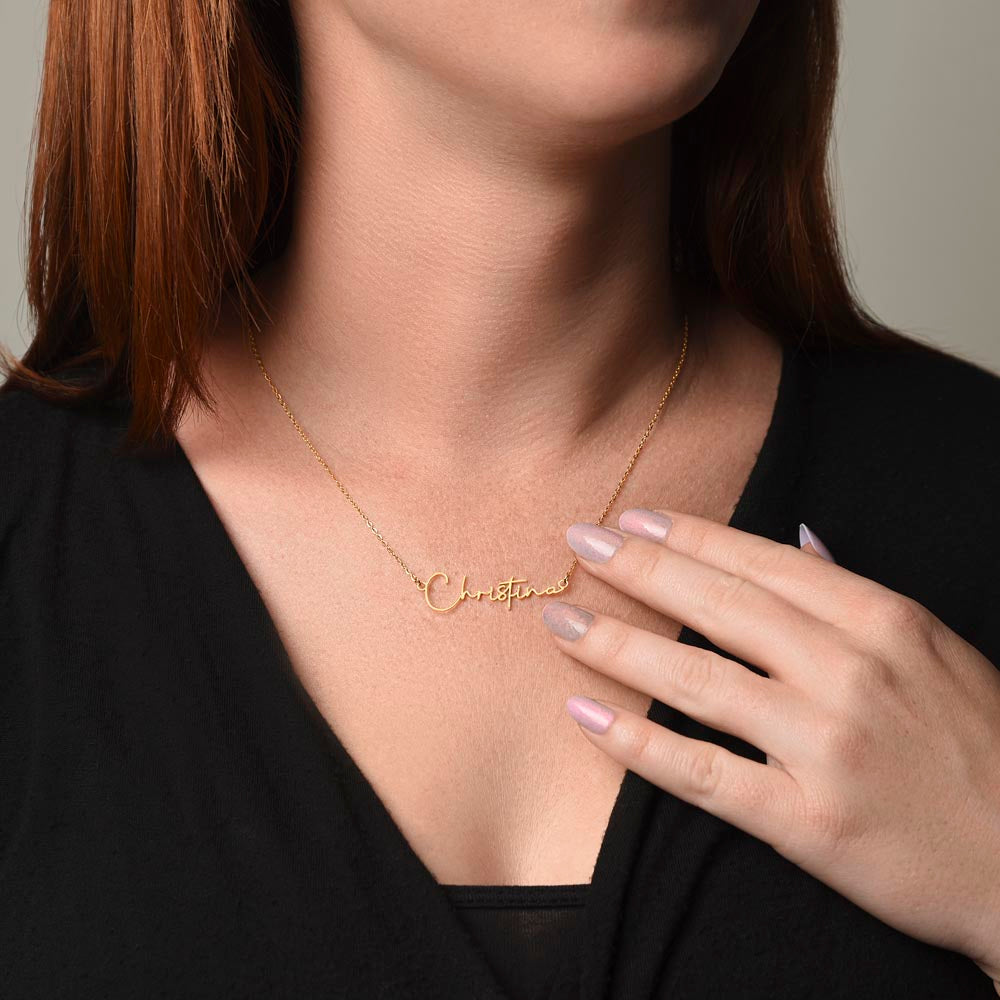 Personalized Signature Name Necklace- a Gift for Wives/Mothers/Grandmother.