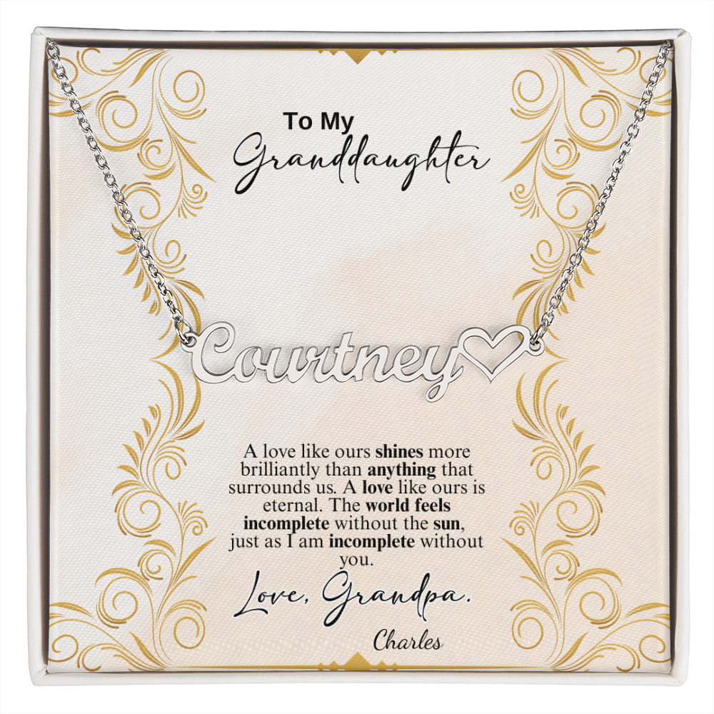 Custom Heart Name Necklace- a Gift for a Granddaughter.