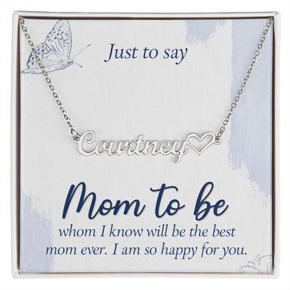 Personalized Heart Name Necklace- A Beloved Gift for a Mom to Be, a Perfect Gift for Mother's Day/Birthdays.