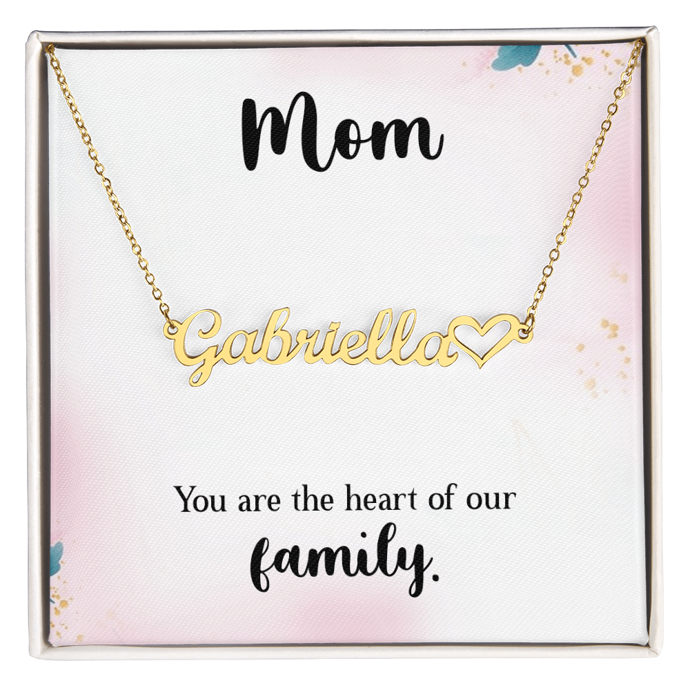 Personalized Heart Name Necklace- A Beloved Gift for a Mom, a Perfect Gift for Mother's Day/Birthdays.