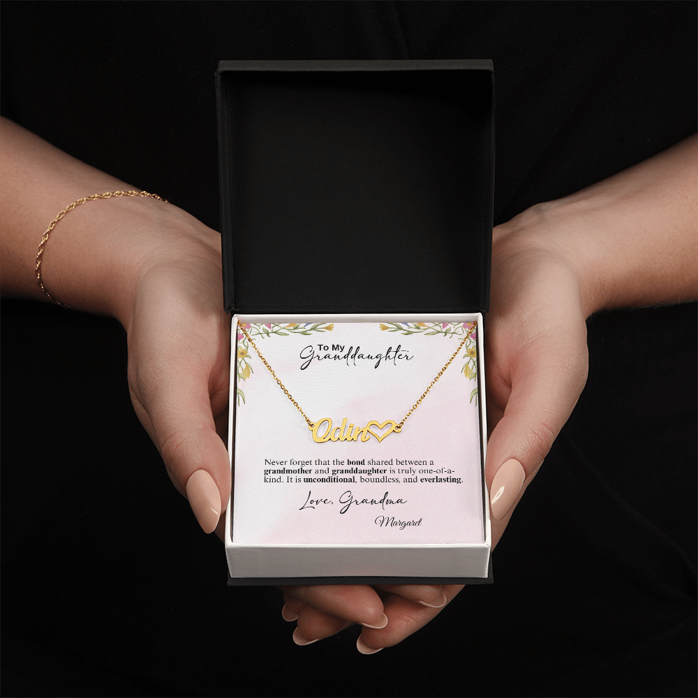 Personalized Heart Name Necklace- A Beloved Gift for a Granddaughter from a Grandmother.
