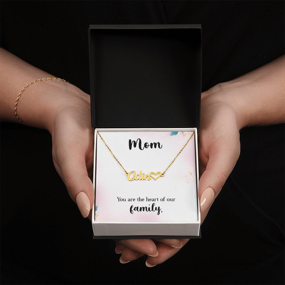 Personalized Heart Name Necklace- A Beloved Gift for a Mom, a Perfect Gift for Mother's Day/Birthdays.