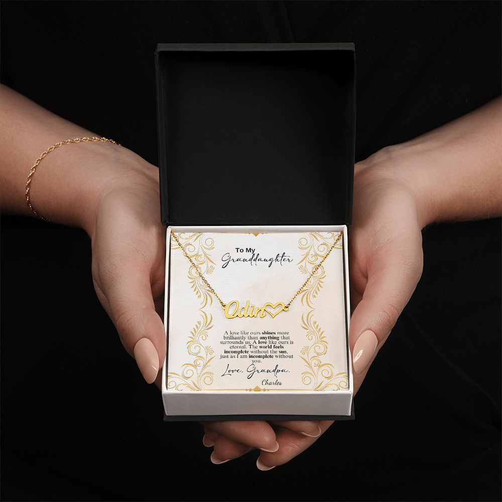 Custom Heart Name Necklace- a Gift for a Granddaughter.