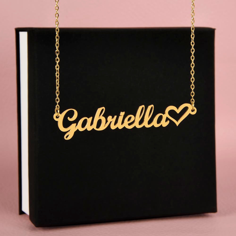 Personalized Heart Name Necklace- A Beloved Gift for a Granddaughter from a Grandmother.