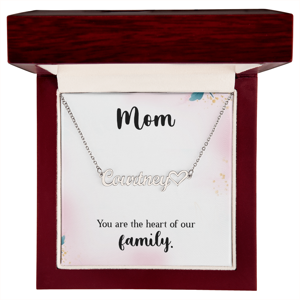 Personalized Heart Name Necklace- A Beloved Gift for a Mom, a Perfect Gift for Mother's Day/Birthdays.