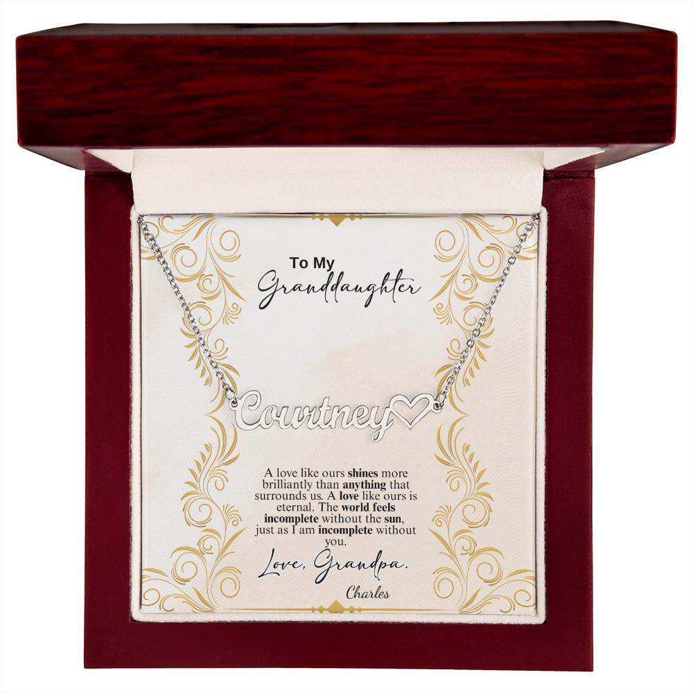 Custom Heart Name Necklace- a Gift for a Granddaughter.