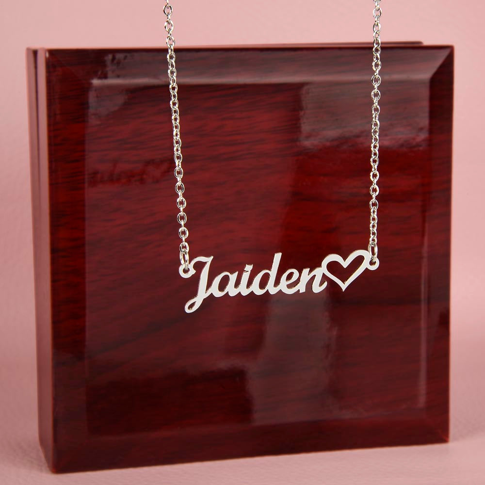Personalized Heart Name Necklace- A Beloved Gift for a Granddaughter from a Grandmother.
