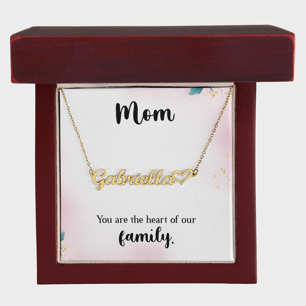 Personalized Heart Name Necklace- A Beloved Gift for a Mom, a Perfect Gift for Mother's Day/Birthdays.