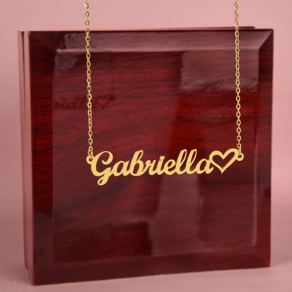 Personalized Heart Name Necklace- A Beloved Gift for a Granddaughter from a Grandmother.
