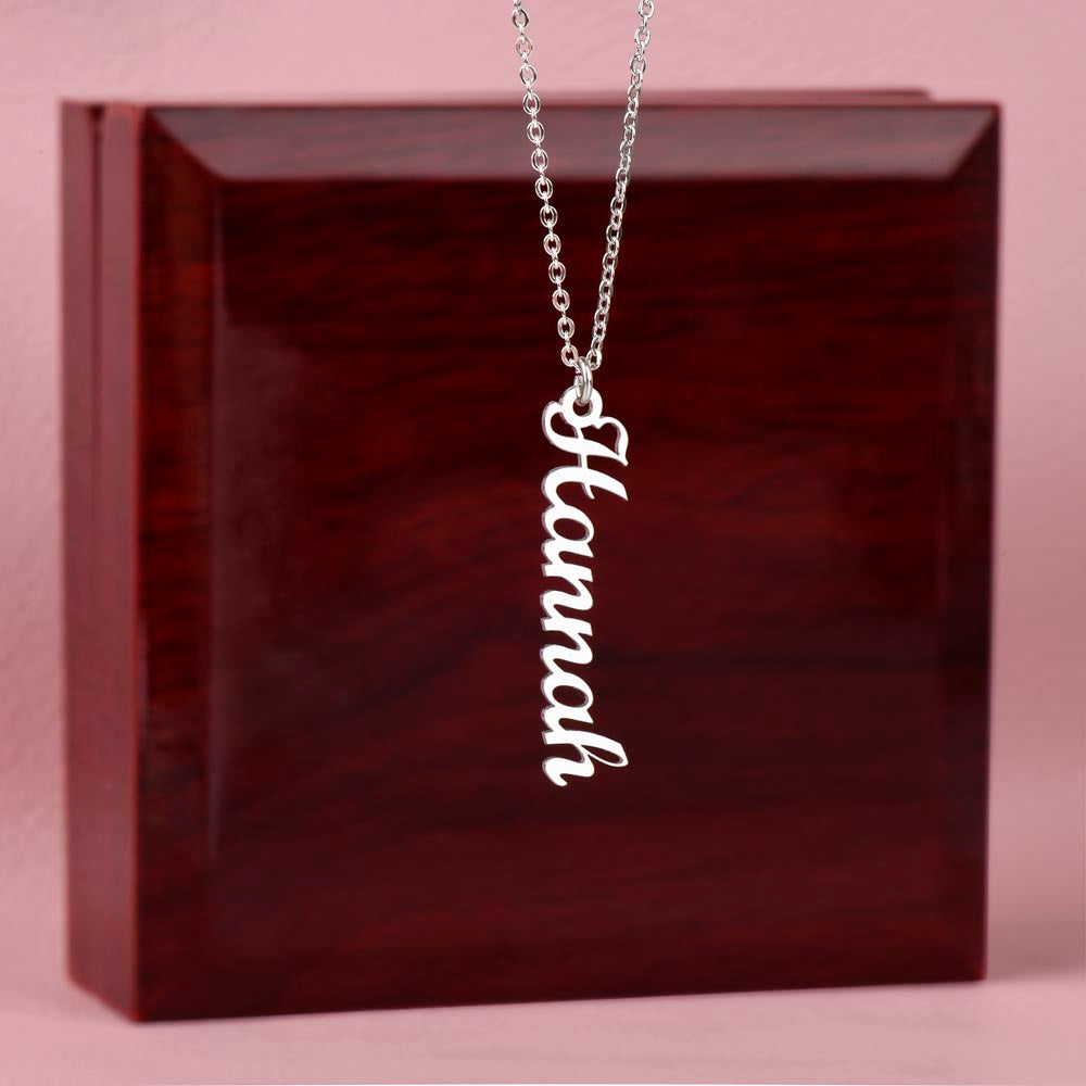 Personalized Vertical Soulmate Name Necklace- a Gift for a Soulmate.
