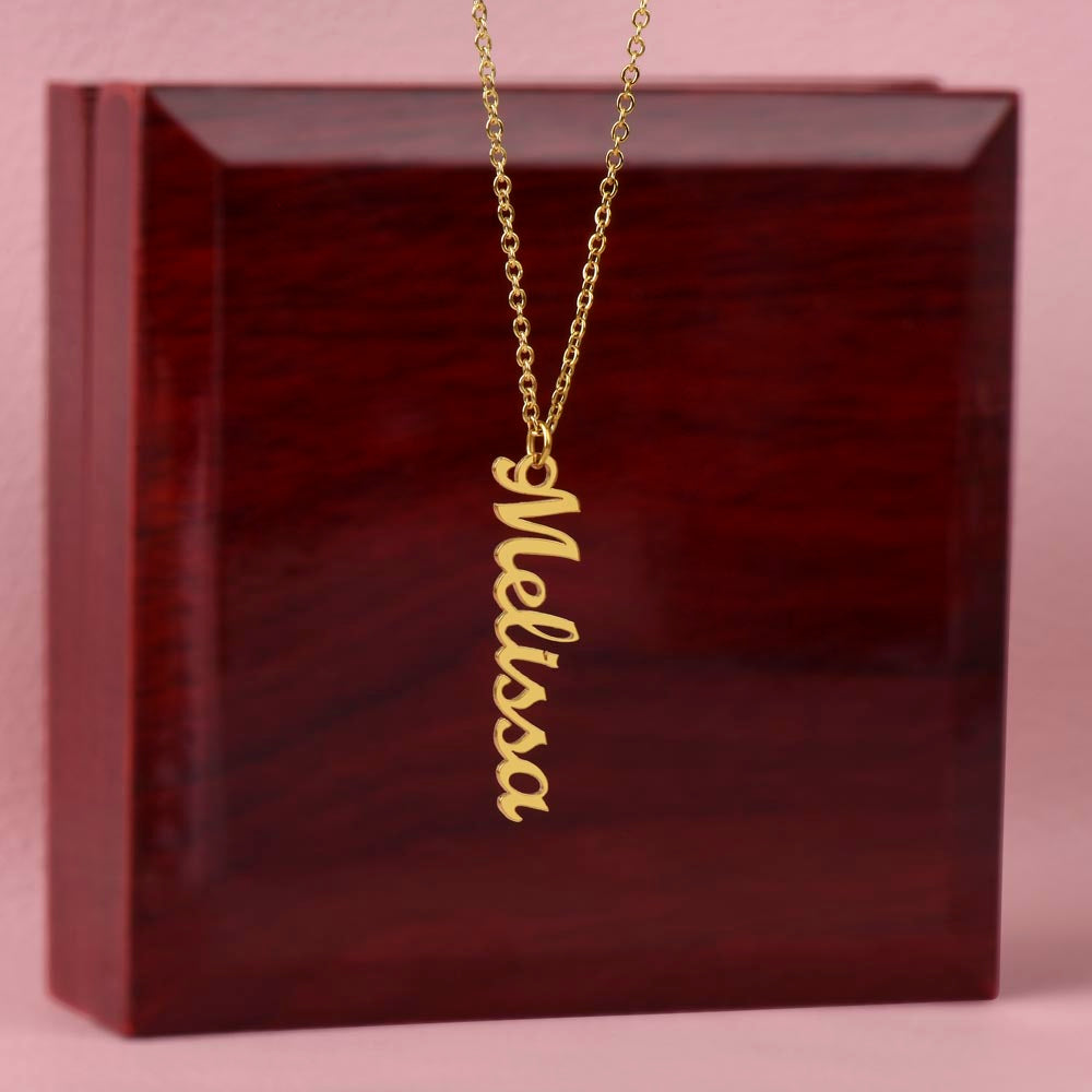 Personalized Vertical Soulmate Name Necklace- a Gift for a Soulmate.