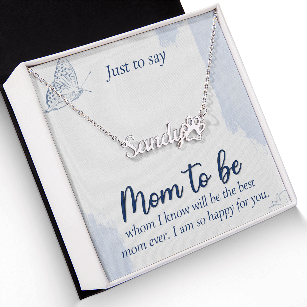 Personalized Paw Print Name Necklace- A Beloved Gift for a Granddaughter from a Grandmother.