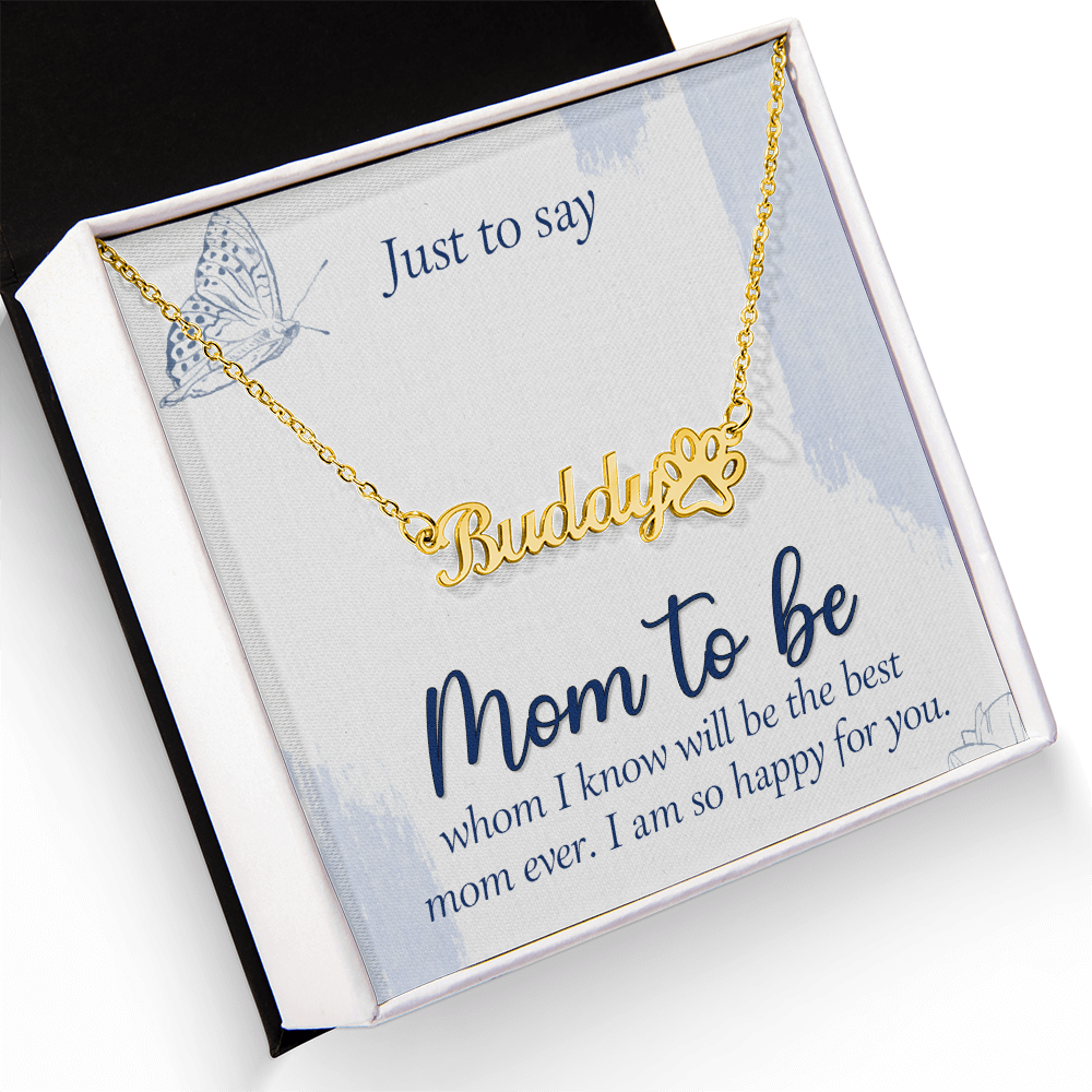 Personalized Paw Print Name Necklace- A Beloved Gift for a Granddaughter from a Grandmother.