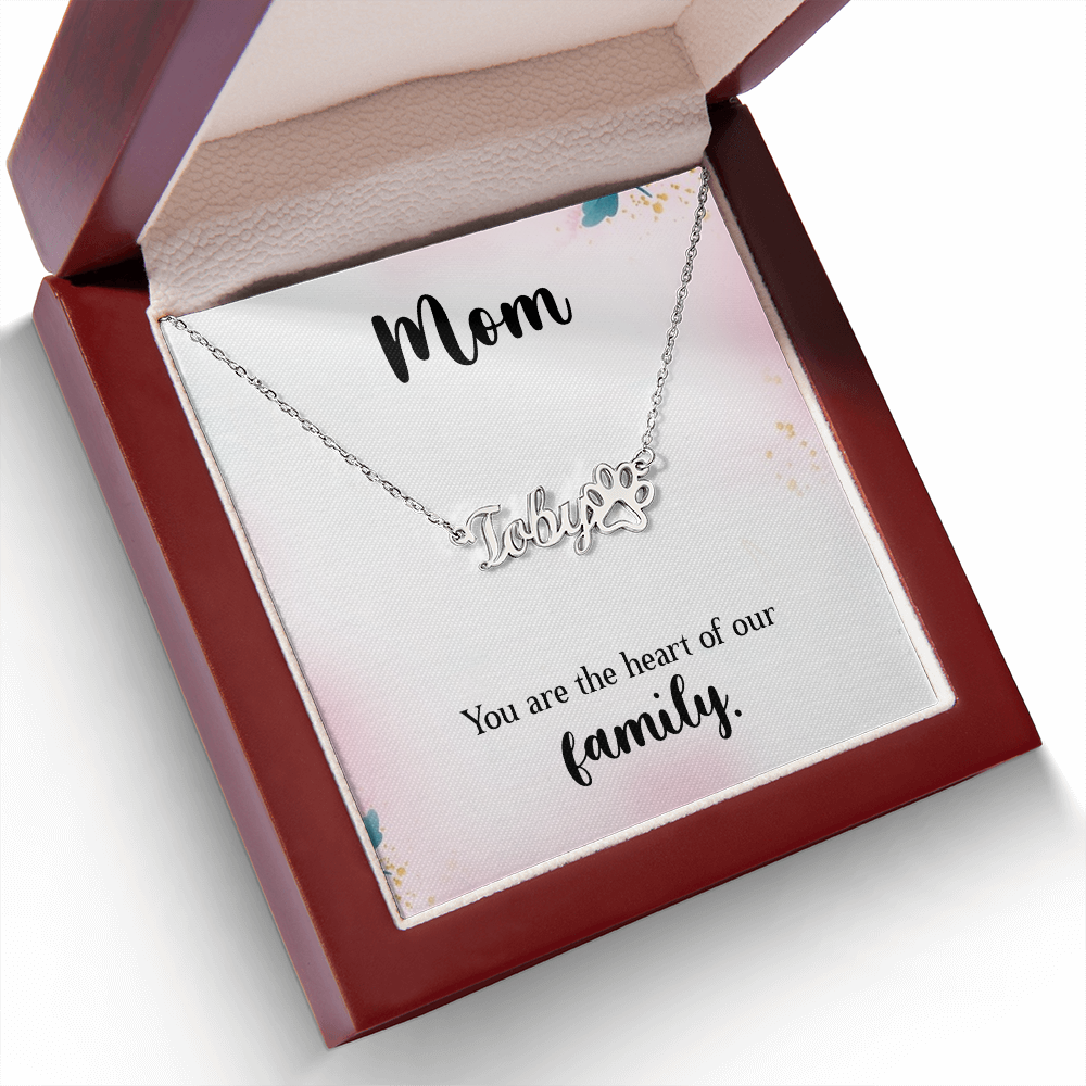 Personalized Paw Print Name Necklace- A Beloved Gift for Mom.