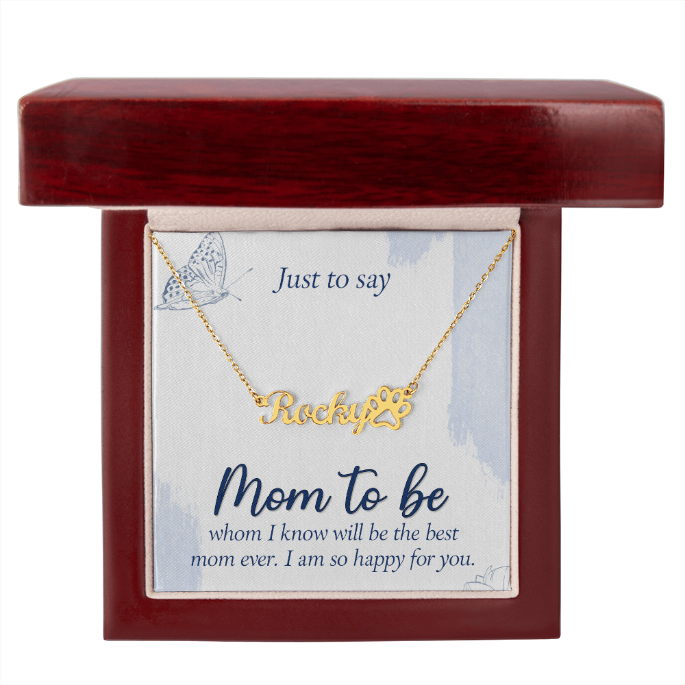 Personalized Paw Print Name Necklace- A Beloved Gift for a Granddaughter from a Grandmother.