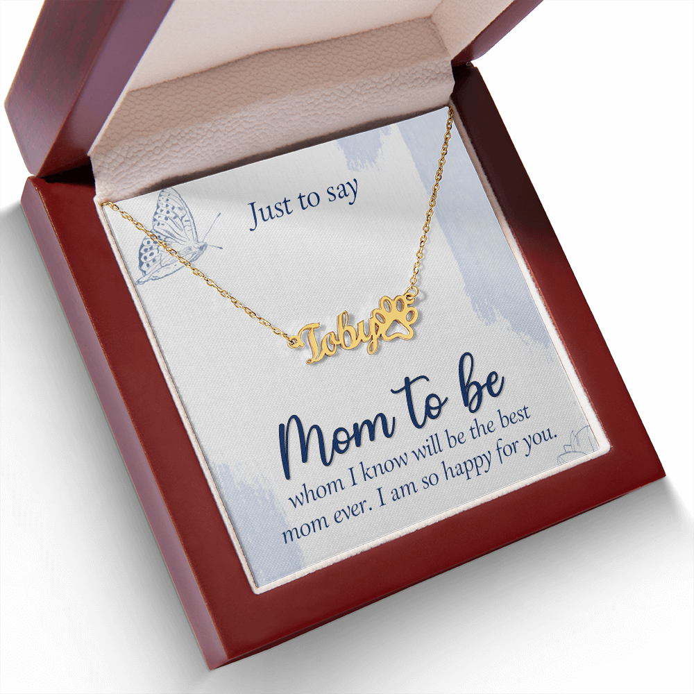 Personalized Paw Print Name Necklace- A Beloved Gift for a Granddaughter from a Grandmother.