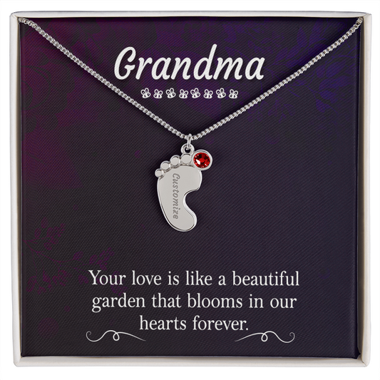 Custom Baby Feet Necklace with Birthstone Mom, a Perfect Gift for Mother's Day/Birthdays.