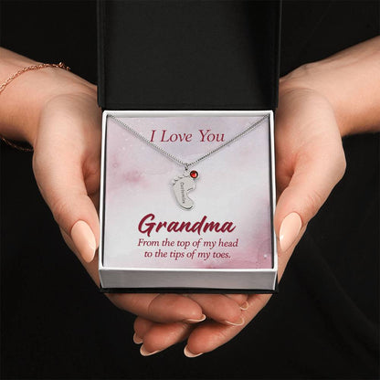 Custom Baby Feet Necklace with Birthstone Mom, a Perfect Gift for Mother's Day/Birthdays.