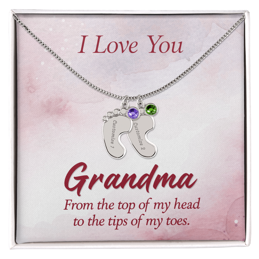 Custom Baby Feet Necklace with Birthstone Mom, a Perfect Gift for Mother's Day/Birthdays.