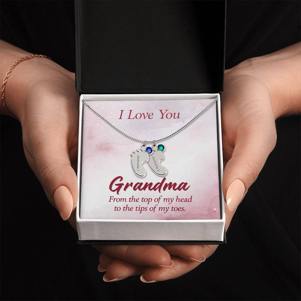 Custom Baby Feet Necklace with Birthstone Mom, a Perfect Gift for Mother's Day/Birthdays.