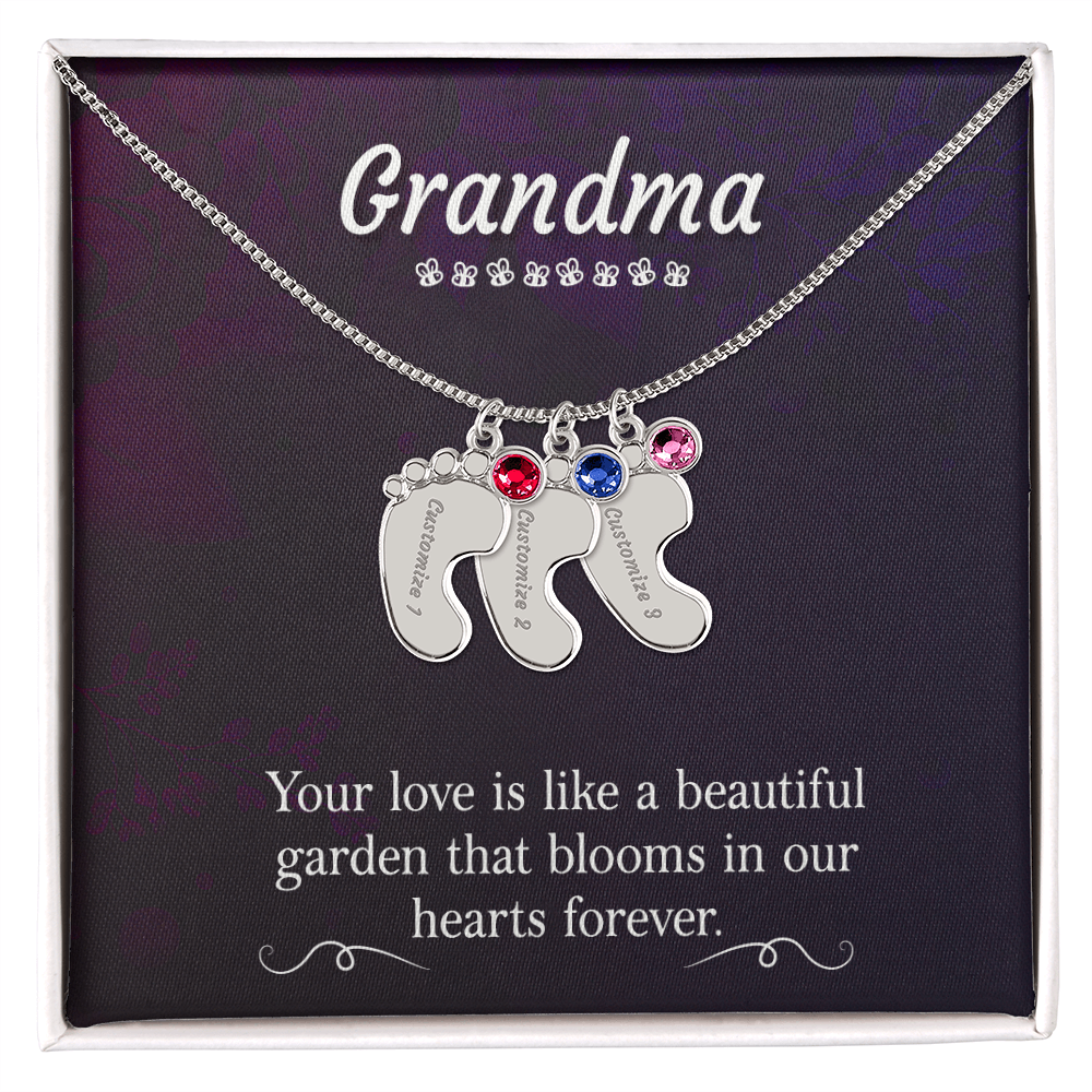 Custom Baby Feet Necklace with Birthstone Mom, a Perfect Gift for Mother's Day/Birthdays.