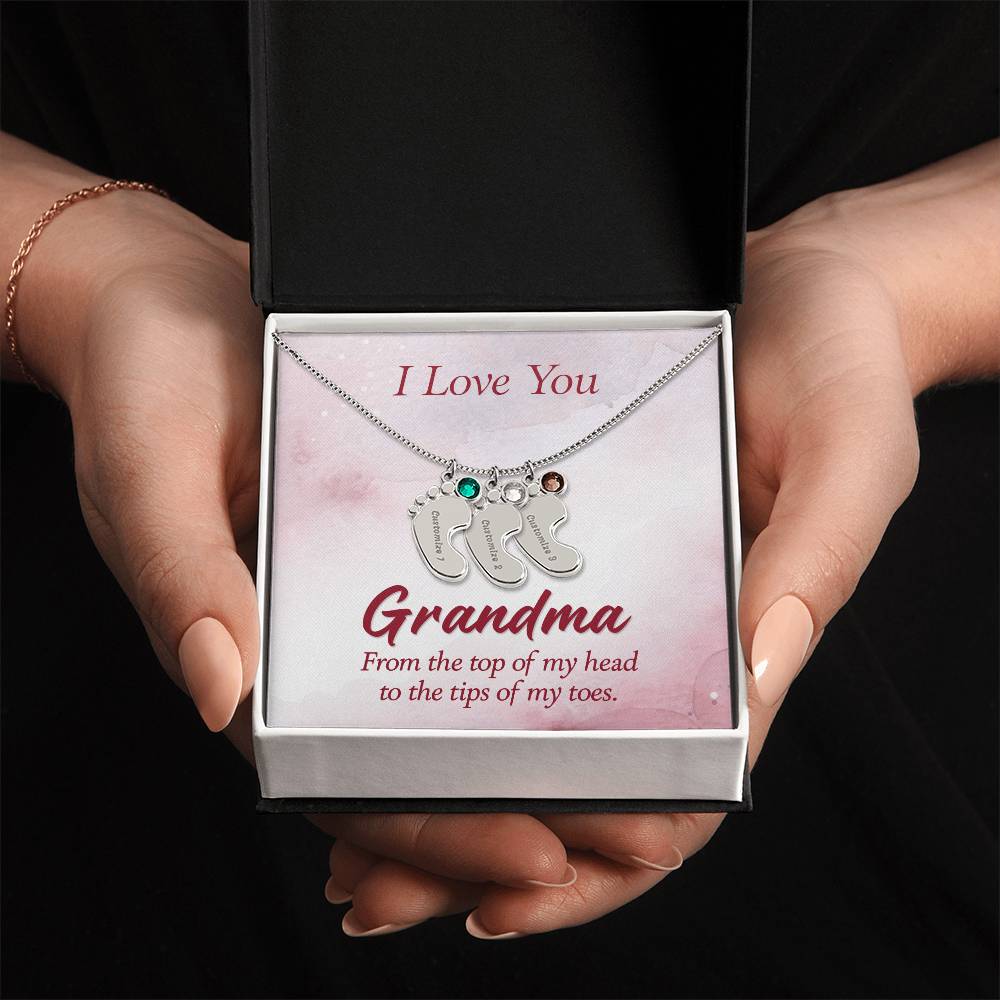 Custom Baby Feet Necklace with Birthstone Mom, a Perfect Gift for Mother's Day/Birthdays.